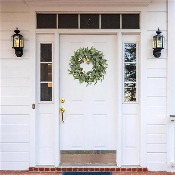 Eucalyptus Wreath for Front Door Spring Wreath for Farmhouse Front - Picture 5 of 7